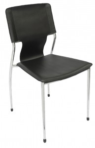 Fernando 4 Leg Chrome Frame Chair. Black PU Vinyl Only